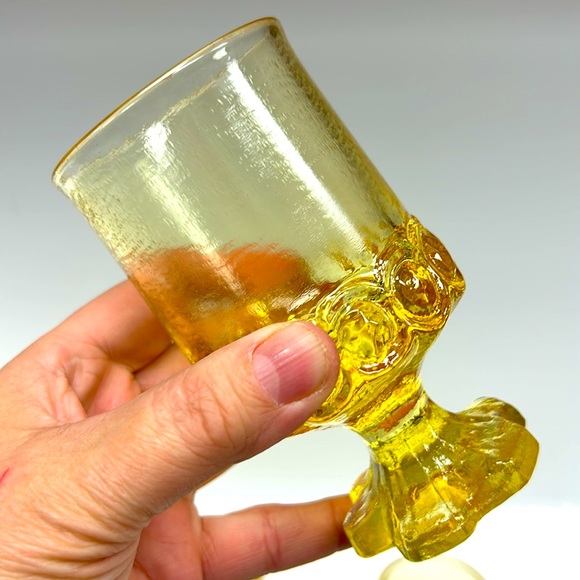 - - Retro  set of 5 TIFFIN GLASS  “ Franciscan Madeira” pedestal wine gobl… - Picture 3 of 6